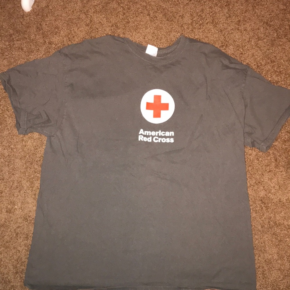 Grey Red Cross t shirt